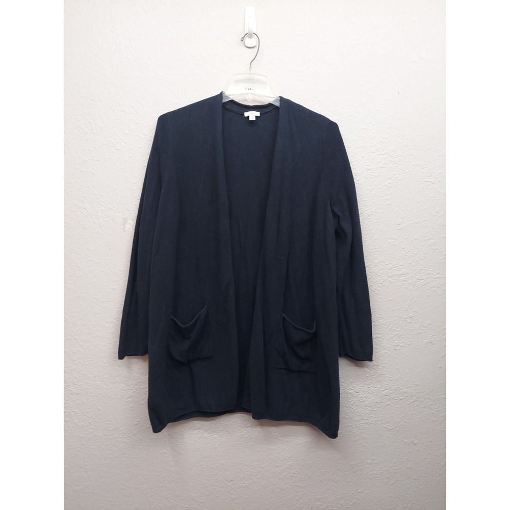 J Jill Cardigan Sweater Womens 2X Plus Blue Long Line Pockets Cozy Warm Stretch